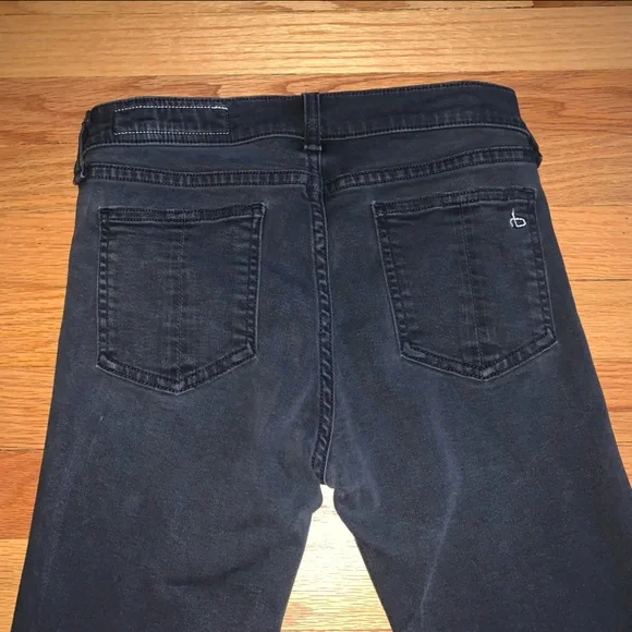 Rag & Bone Skinny Ankle Black Raw Hem Size 26 - Picture 4 of 15